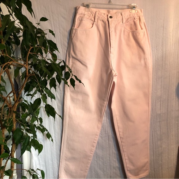 Vintage BILL BLASS womans SZ 14 pink straight leg high waist jeans pants - Picture 1 of 14